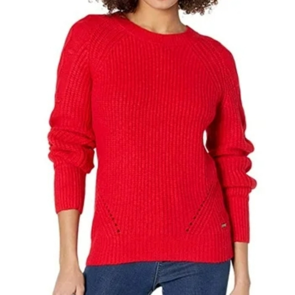 JOULES LORETTA RED HEART SLEEVE CABLE SWEATER COZY OVERSIZED NWT 10